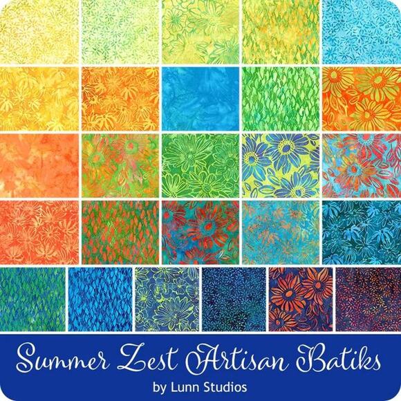 Summer Zest Batiks Charm Pack by Artisan Batiks for Robert Kaufman - Picture 2 of 9
